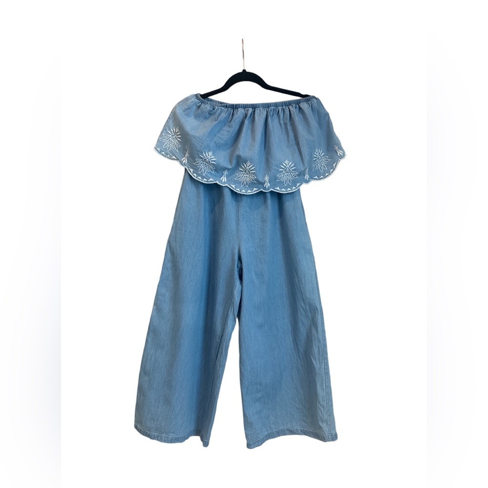 Jessica Simpson One Piece Chambray Strapless Jumper - Size Small